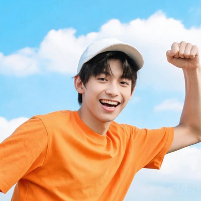 一位戴帽子的男性，看起来充满活力
